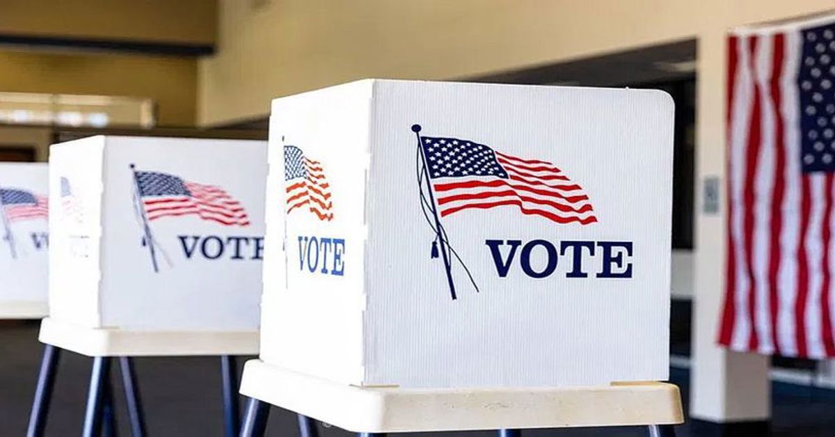 Voting booths at a polling station