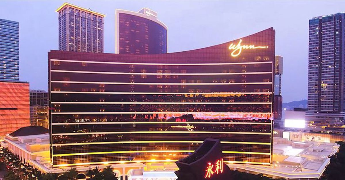 The Wynn Palace casino in Macau at night