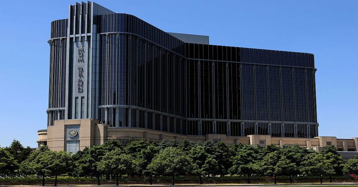 The front of the MGM Grand Casino in Detroit