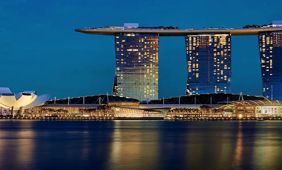 Singapore's Marina Bay Sands resort at night