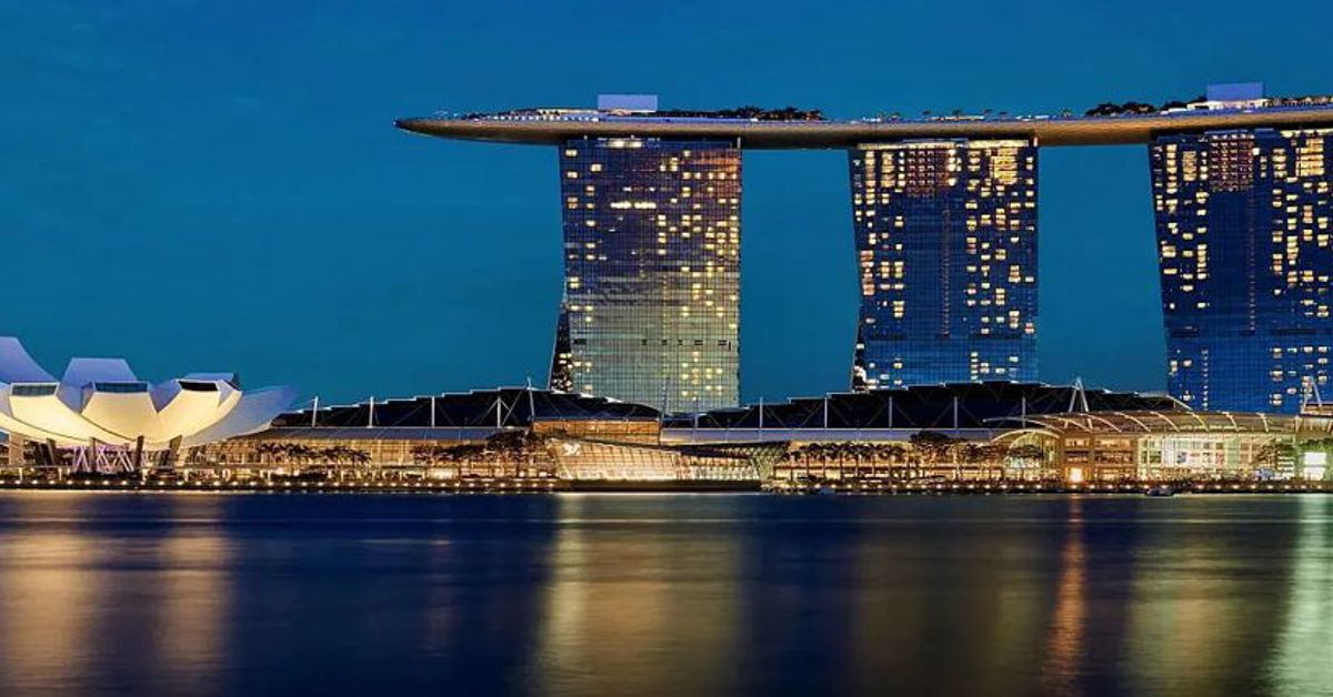 Singapore's Marina Bay Sands resort at night