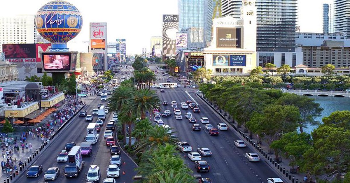 A view of the Las Vegas Strip from the sky