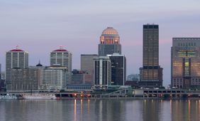 The Louisville, Kentucky, skyline during the day