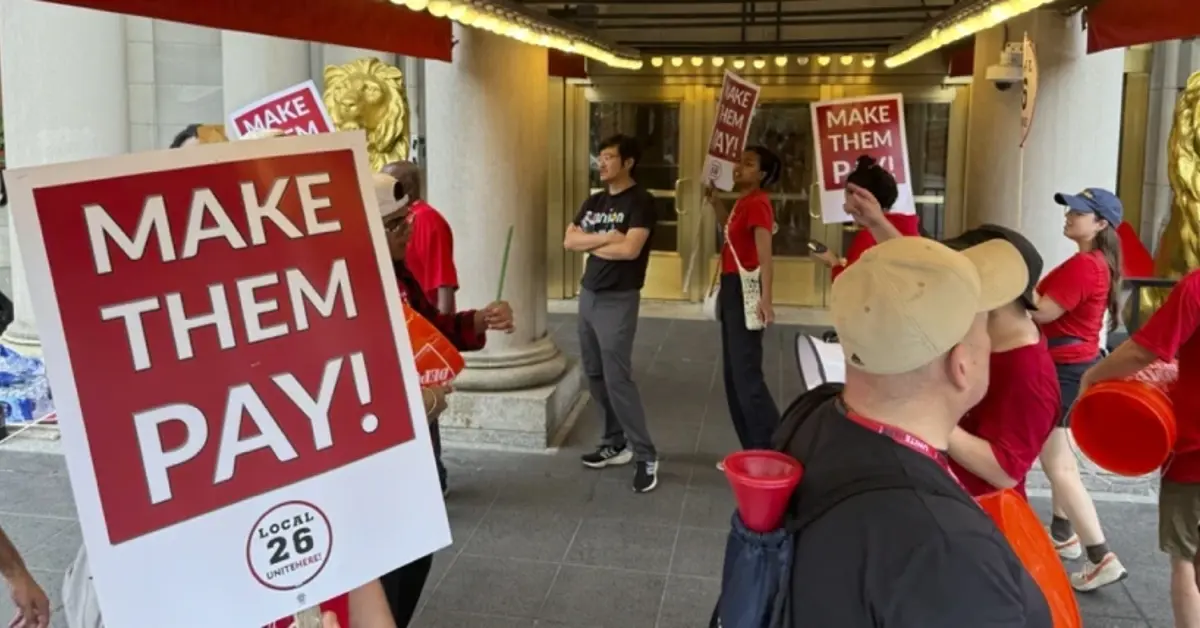Las Vegas hotel workers on strike. Vegas culinary union reaches deal with Virgin.