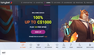 TonyBet Website