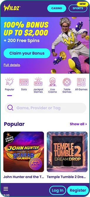 Wildz Casino layout